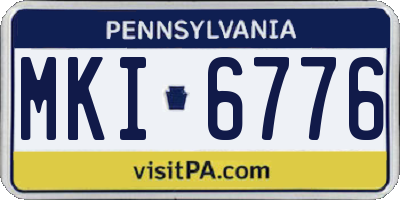 PA license plate MKI6776