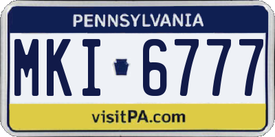 PA license plate MKI6777