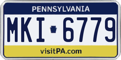 PA license plate MKI6779