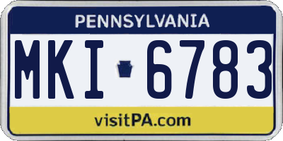 PA license plate MKI6783