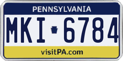 PA license plate MKI6784