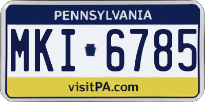 PA license plate MKI6785
