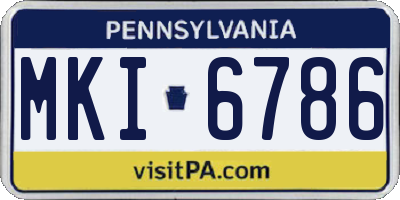 PA license plate MKI6786