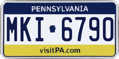PA license plate MKI6790