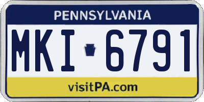 PA license plate MKI6791