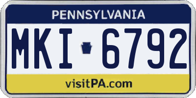 PA license plate MKI6792