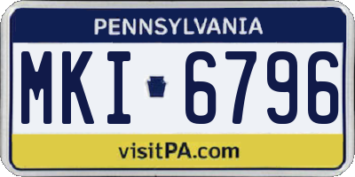 PA license plate MKI6796