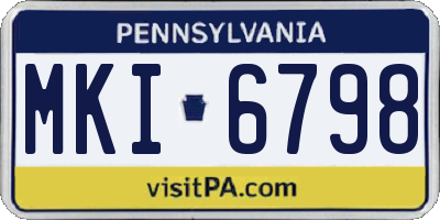 PA license plate MKI6798