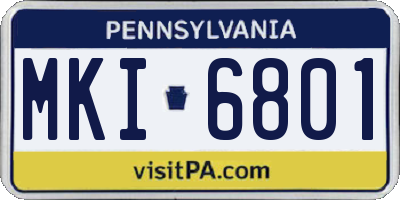 PA license plate MKI6801