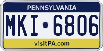 PA license plate MKI6806