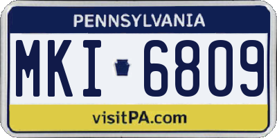 PA license plate MKI6809