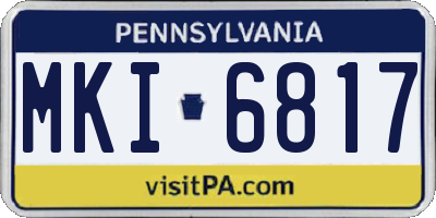 PA license plate MKI6817