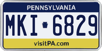 PA license plate MKI6829