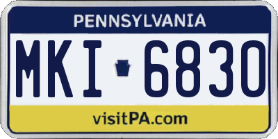 PA license plate MKI6830