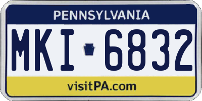 PA license plate MKI6832