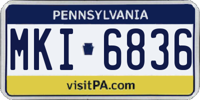 PA license plate MKI6836