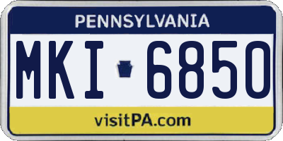 PA license plate MKI6850
