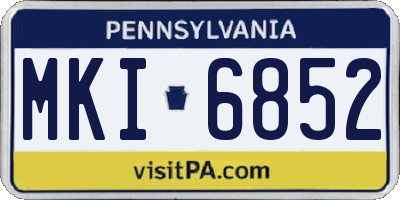 PA license plate MKI6852