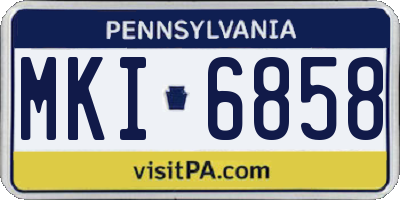 PA license plate MKI6858