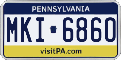 PA license plate MKI6860