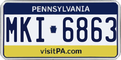 PA license plate MKI6863