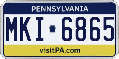 PA license plate MKI6865