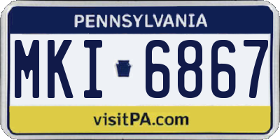 PA license plate MKI6867