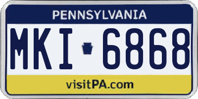PA license plate MKI6868