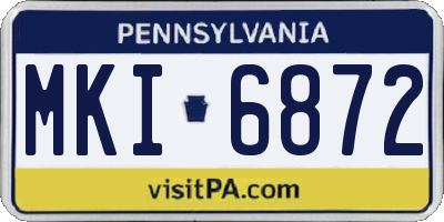 PA license plate MKI6872