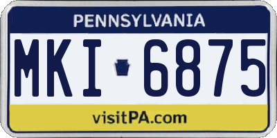 PA license plate MKI6875