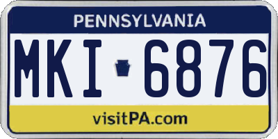 PA license plate MKI6876