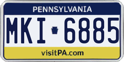 PA license plate MKI6885