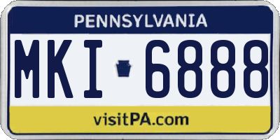 PA license plate MKI6888