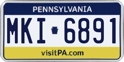 PA license plate MKI6891