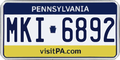 PA license plate MKI6892