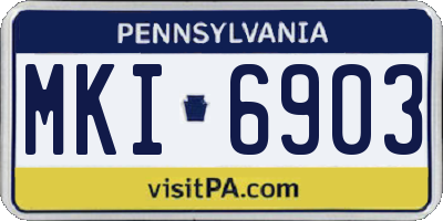 PA license plate MKI6903
