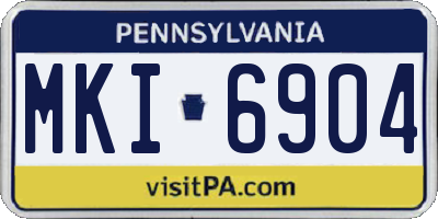 PA license plate MKI6904