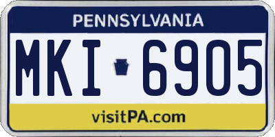PA license plate MKI6905