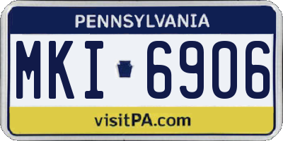 PA license plate MKI6906