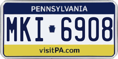 PA license plate MKI6908