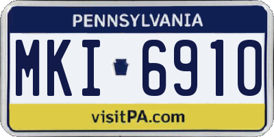 PA license plate MKI6910