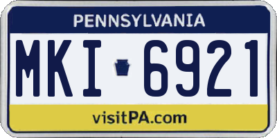 PA license plate MKI6921