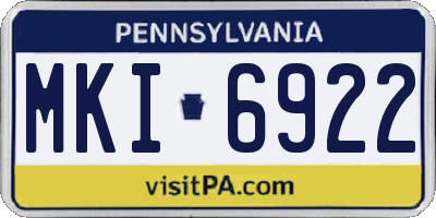 PA license plate MKI6922