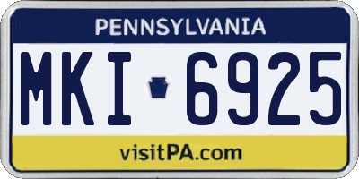 PA license plate MKI6925