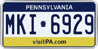 PA license plate MKI6929