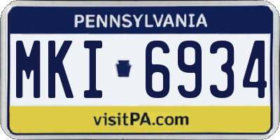 PA license plate MKI6934