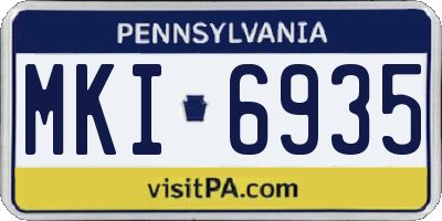 PA license plate MKI6935