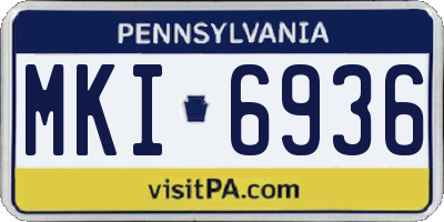 PA license plate MKI6936