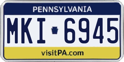 PA license plate MKI6945