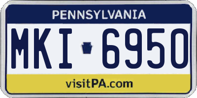 PA license plate MKI6950